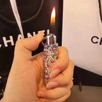 diy lady lighter creative windproof portable diamond rhinestone cigarette lighter smoking accessories for weed cute for girls