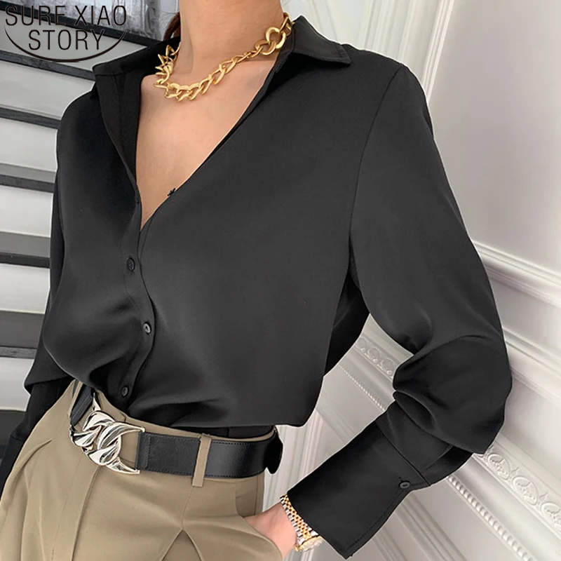 Винтажная рубашка с длинным рукавом Офисная Женская Повседневная блузка бантом