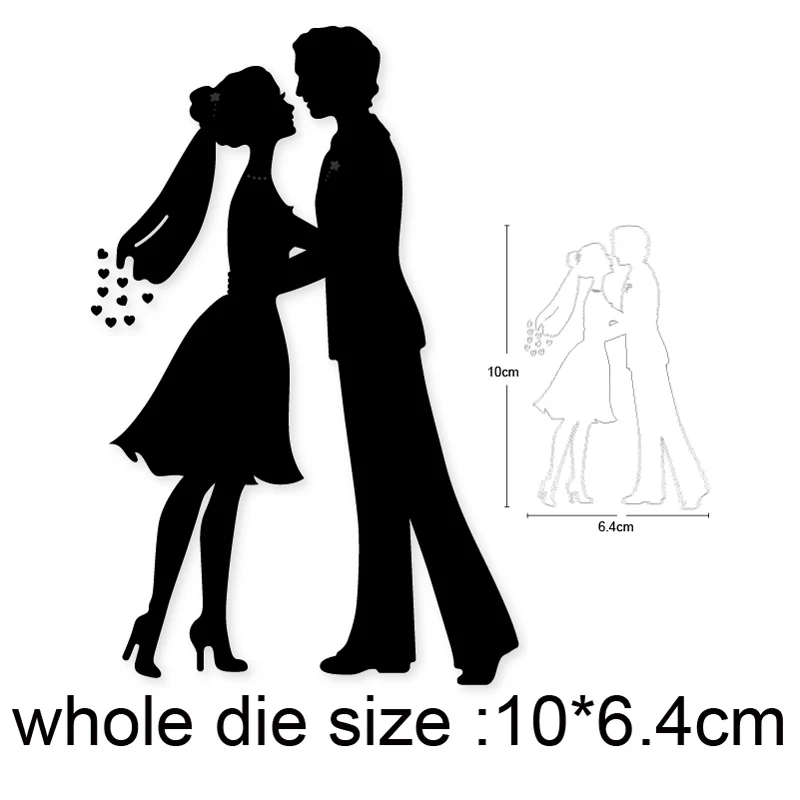 

Wedding Couple Embrace Metal Cutting Dies Stencils For Scrapbooking dies DIY Craft Album Card Making Embossing Die Cuts 2020 New
