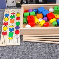 baby teaching aid color shape cognitive hand eye coordination toy child educational beaded puzzle box toys