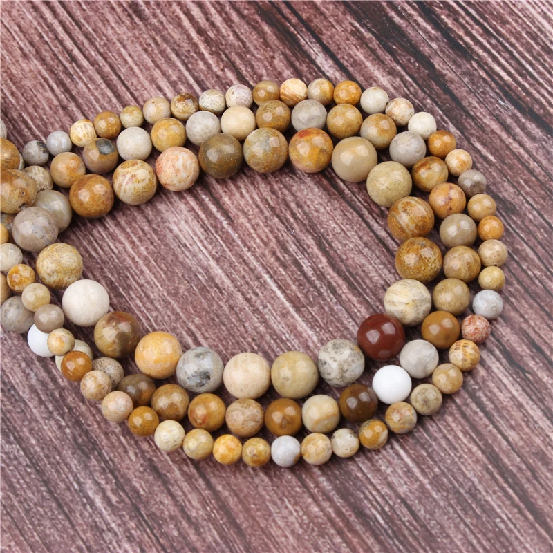 

Natural Chrysanthemum Stone Beads Round Beads Loose Beads For Making Jewelry DIY Bracelet Necklace 4/6/8/10/12 / MM