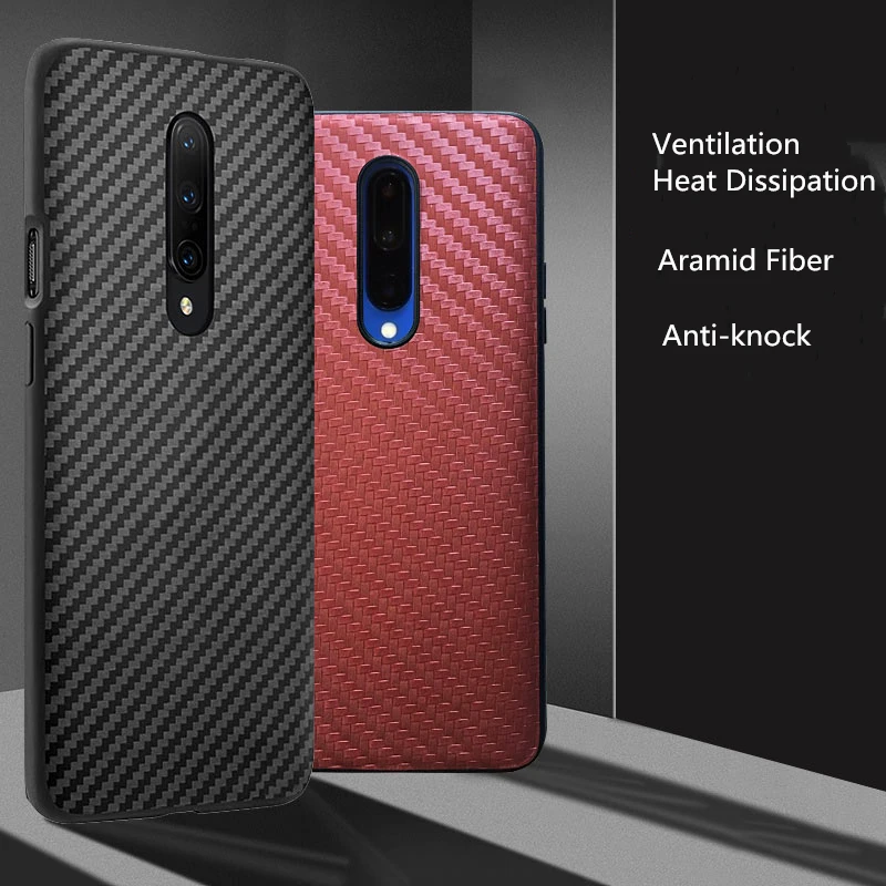 Official Design Phone Case For One plus 7 Carbon Aramid Fiber Texture Original Business Back Protective for Oneplus pro |