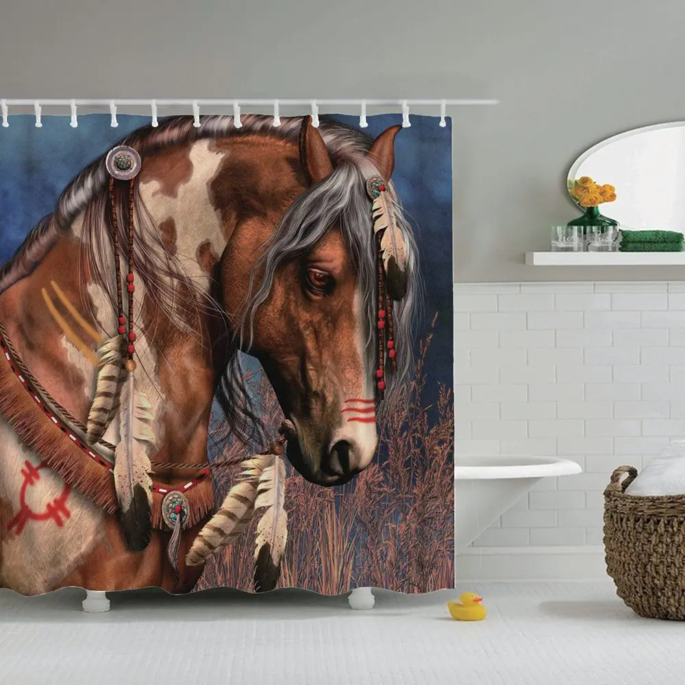 Занавеска для душа Dafield Horse декор ванной комнаты цвета хаки мужские аксессуары