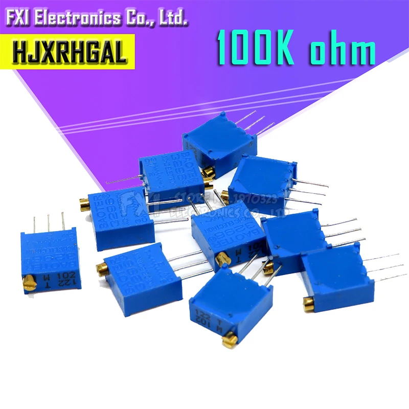 10 шт. 3296W 1 104LF 100K ohm 104 W104 Подстроечный резистор подстроечный потенциометр|trimmer