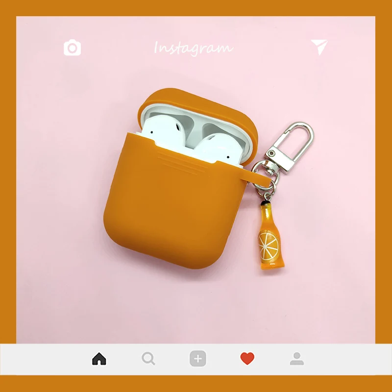 Чехол для AirPods, милые пивные кожухи головных телефонов для Apple Airpods 1 2 Силиконовые bluetooth-наушники, защитный чехол, кольцо для ключей для вина