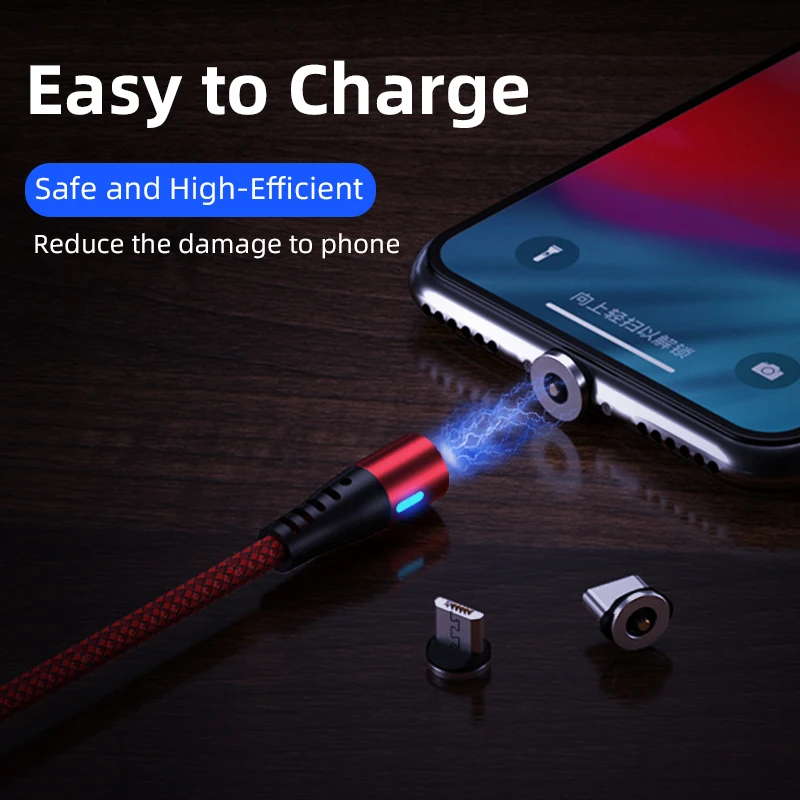 AUFU LED Magnetic USB Charging Cable Type C Phone Magnet Charger Micro For iPhone 11 12 Pro Max Xiaomi | Мобильные телефоны и