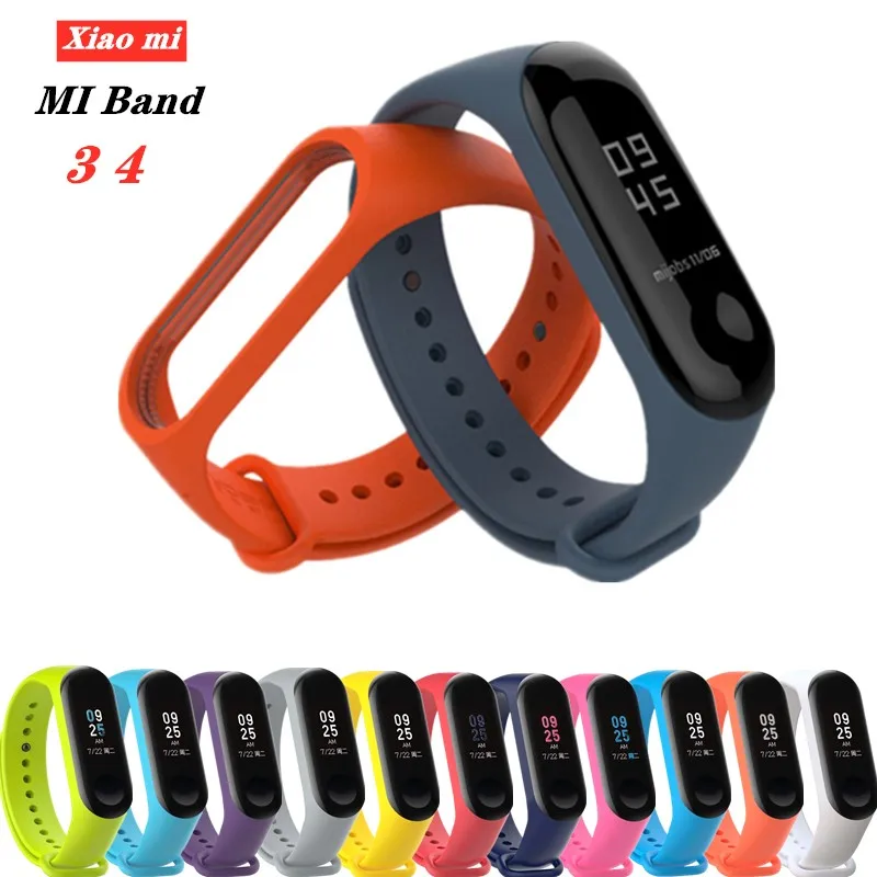 Сменный силиконовый браслет для Xiaomi Mi Band 4 спортивный 3 смарт аксессуары пояс