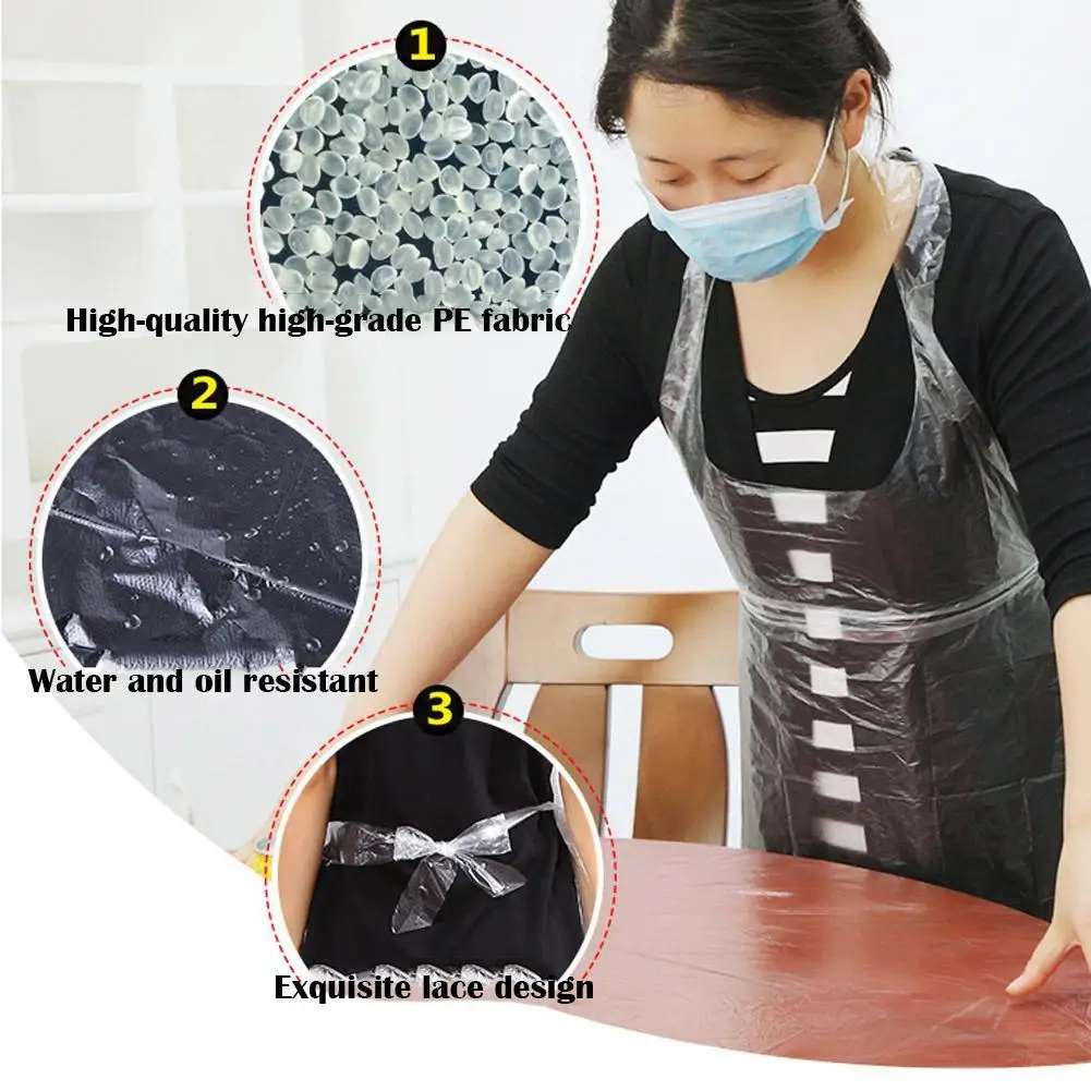 

30pcs/set Disposable Apron Transparent Waterproof Dustproof Adult Tools Kitchen Cooking Home Multifunctional Children Eatin Y0L4