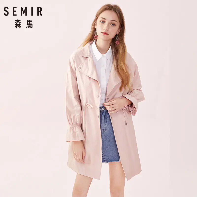 Женский Классический Тренч SEMIR стильная ветровка с воротником длинная верхняя