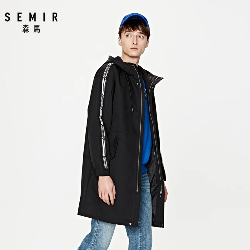 Тренчкот SEMIR Мужской Свободного Покроя трендовая ветровка средней длины с