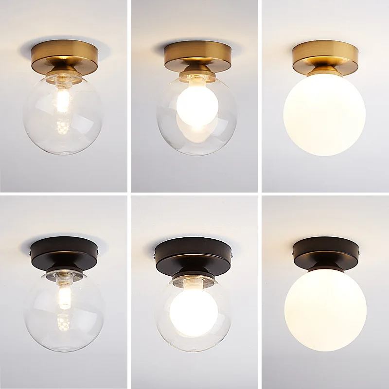 

Hot Modern Concise Style Ceiling Lights Iron Glass Lights for Closet Hall Balcony Lamp Circle Led Lights for Room