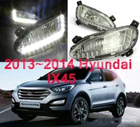 1 pair led fog lights daytime running light for hyundai santa fe ix45 2013 2014 2015 car accessories waterproof 12v fog lamp
