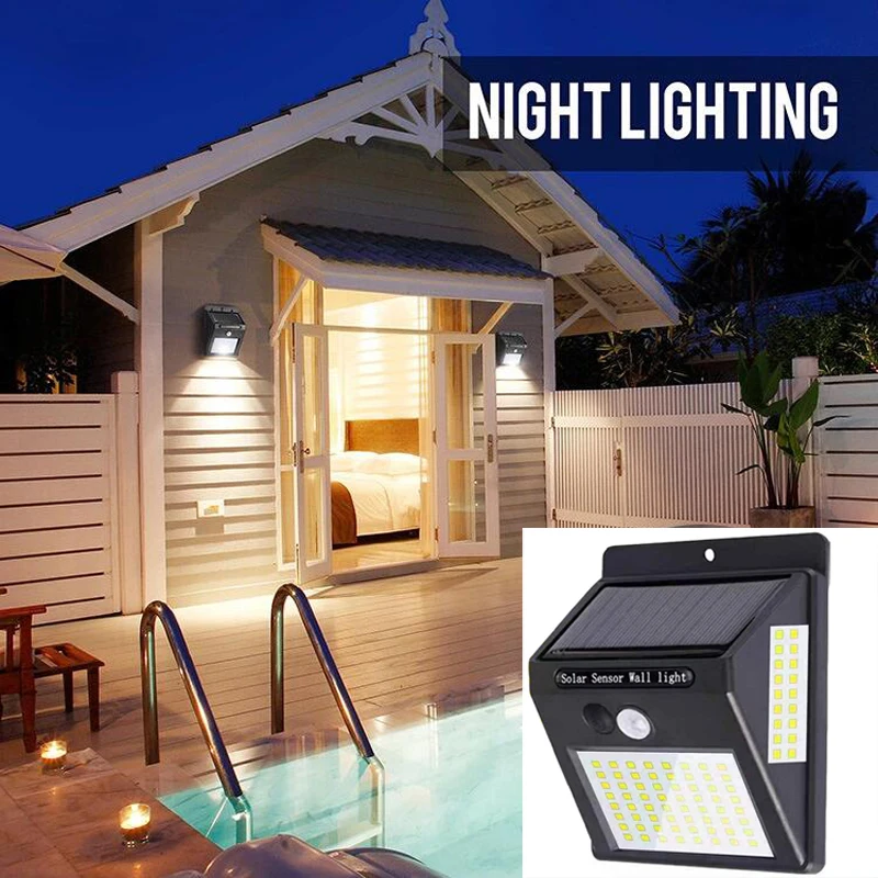 

100 LED Solar Light Outdoor Solar Lamp PIR Motion Sensor Wall Light Waterproof Solar Powered Sunlight for Garden Decoration