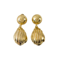 sunnesa golden sea wave earrings big light summer skin friendly jewelry benin wedding custom jewelry