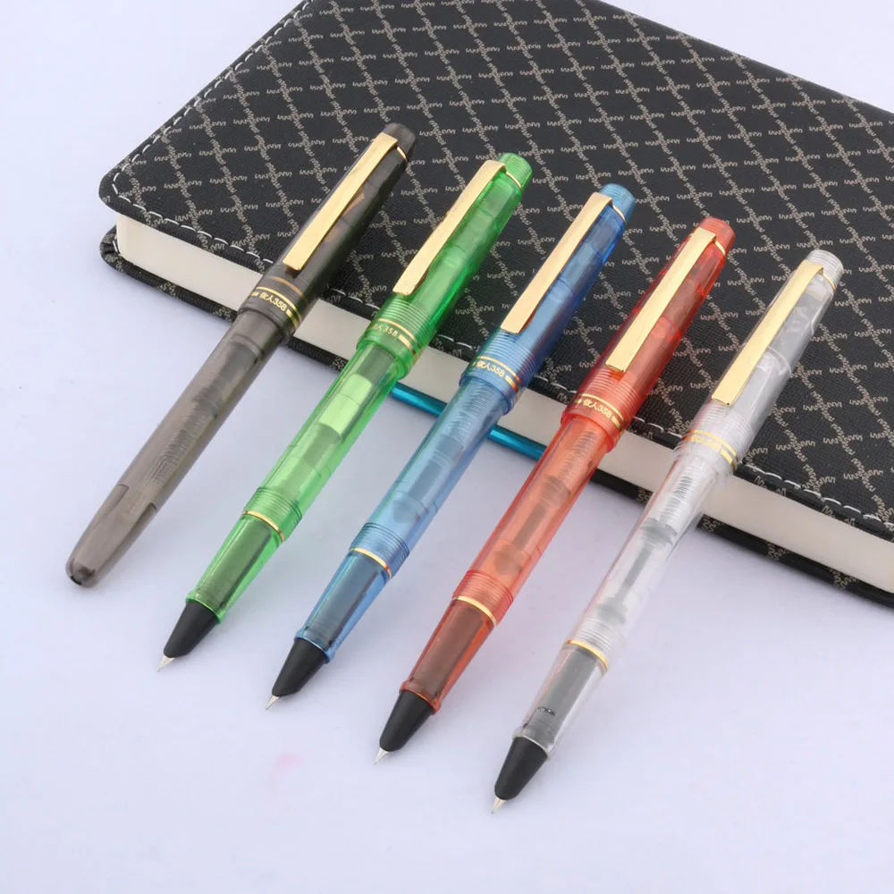 1 Pc Classic Rotation Design Stationary School Writing Golden Plastic Fine Hooded NIB Fountain Pen | Канцтовары для офиса и