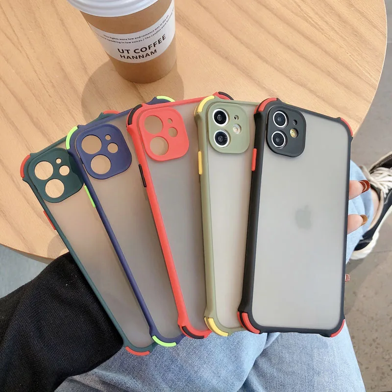 

Luxury Case Silicone Iphone Xr Case for Iphone 11 Pro Max X XR XS XS Max 6 6S 7 8 Plus Frosted Four Corners Anti-fall Plain 5.3