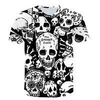 mens 3d t shirt explosive hot sale summer polyester skull head hip hop t shirt oversized casual top short sleeve shirt xxs 6xl