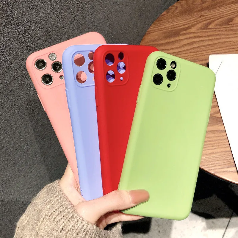 Мягкий карамельный цвет чехол для телефона iPhone 11 Pro Max жидкий силиконовый Полный