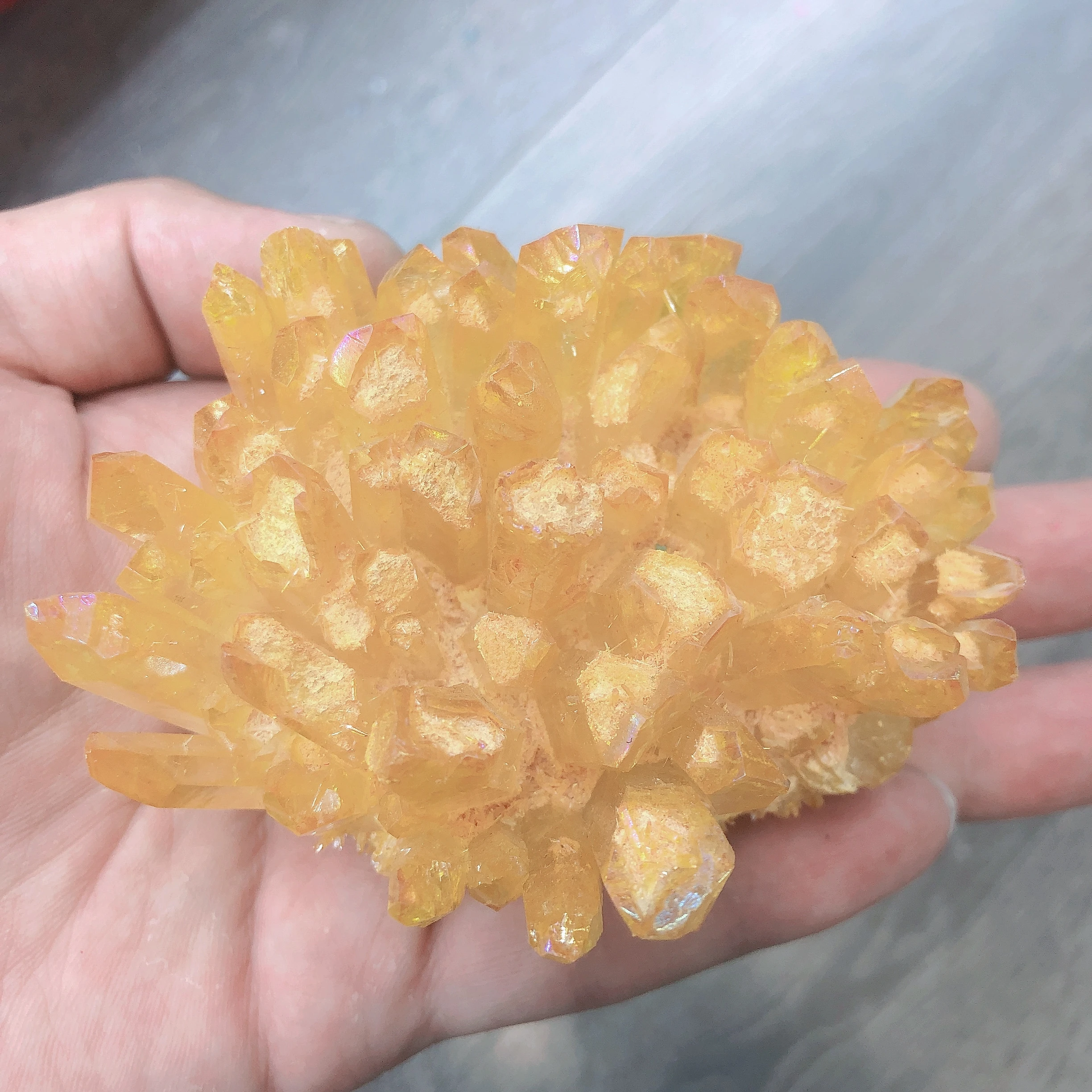 

Plated natural quartz crystal cluster energy free form reiki stone living room home office accessories aquarium decorative gems