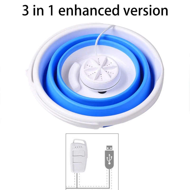 Складная мини-стиральная машина, вращающаяся ультразвуковая турбина, USB-зарядка, очиститель одежды для дома, путешествий, D0AB от AliExpress RU&CIS NEW