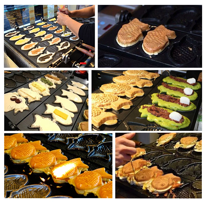 Коммерческая Машина taiyaki с 3 отверстиями газовая/электрическая японская машина