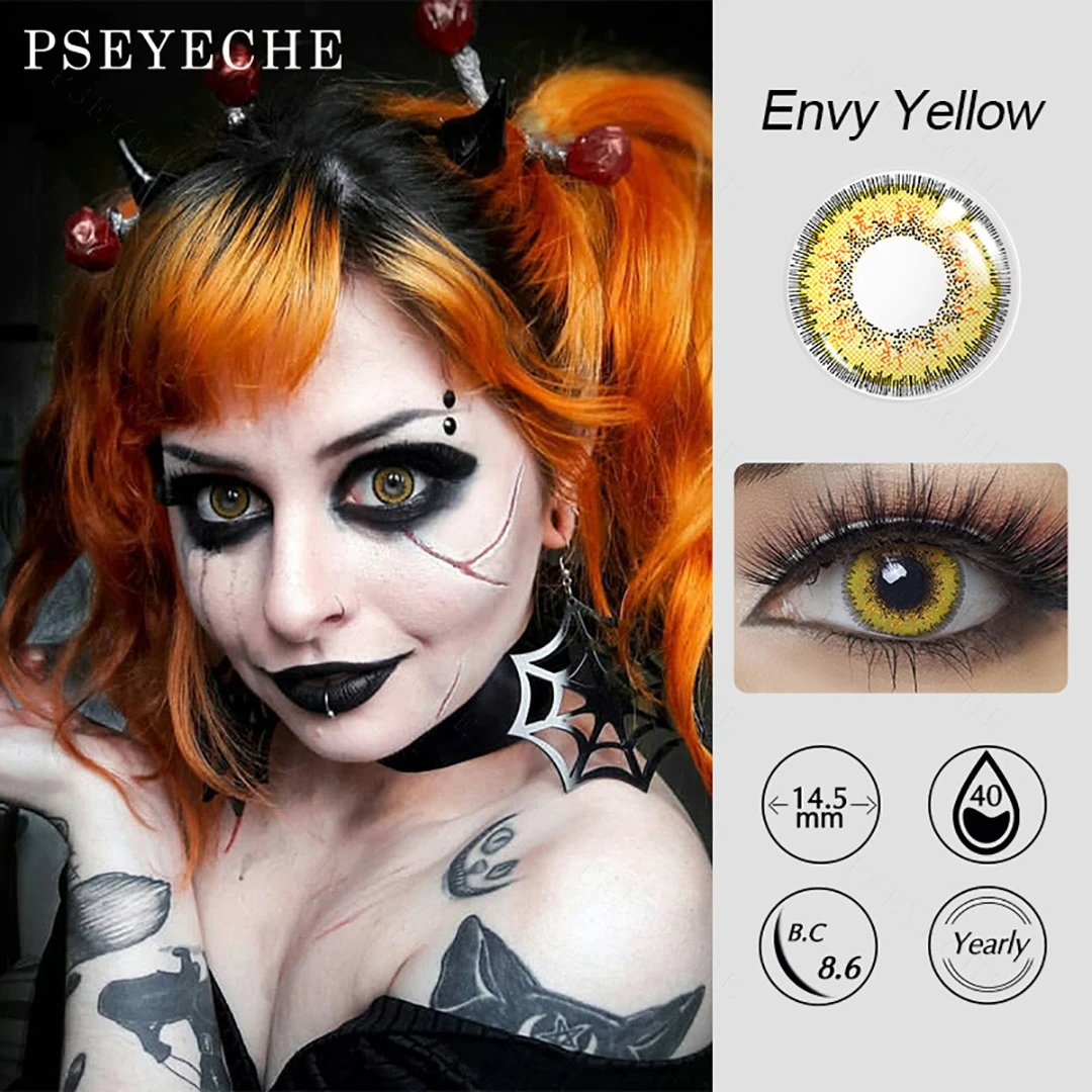 1 Пара цветных линз для глаз: красные, зеленые, синие, завистливые линзы цветных контактных линз на Хэллоуин, для создания кукольных глаз.