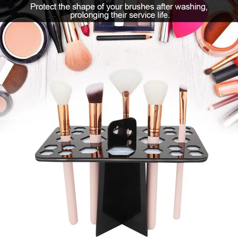 Черная Кисть для макияжа с 26 отверстиями держатель высыхания воздуха