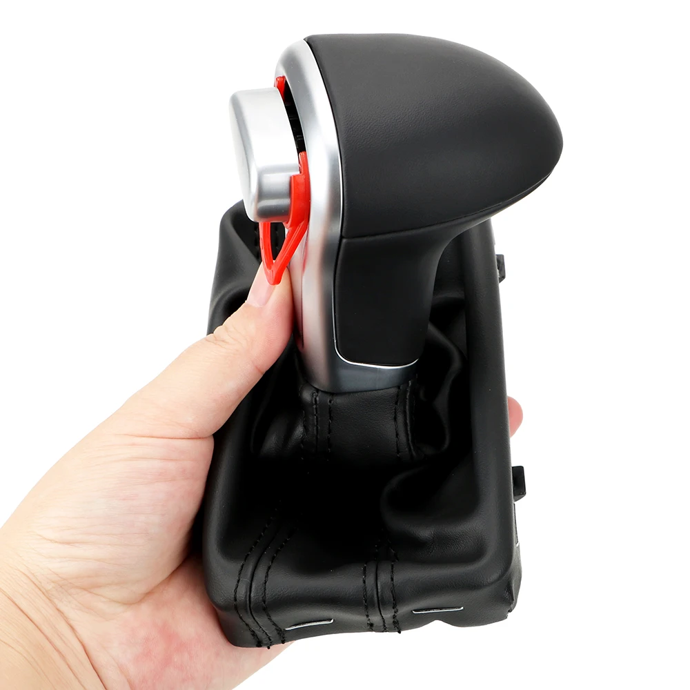 Кожаная ручка переключения передач LEEPEE автоматическая хромированная для AUDI A6 A7 A3