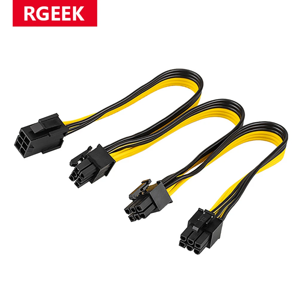 Удлинительный кабель RGeek PCI Express 6 контактов мама-3 контакта папа PCI-E PCIe сплиттер