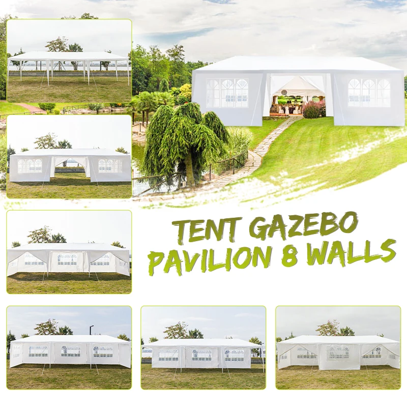 79x30FT Portable Upgrade Outdoor Gazebo Canopy Party Wedding Waterproof Tent Garden Patio Gazebo Pavilion Cater Events 8 Walls