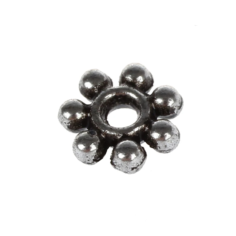 

Kili 200pcs Tibetan Silver Daisy Spacer Metal Beads 4mm