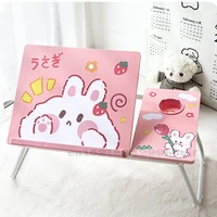 bed desk multifunctional folding computer desk pink cartoon portable folding notebook table household dormitory small desk