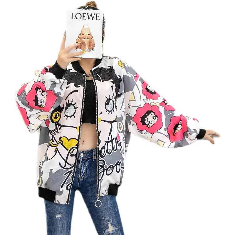 

2021 New Style Jacket Fashion Loose Long Sleeve Zipper Free Shipping