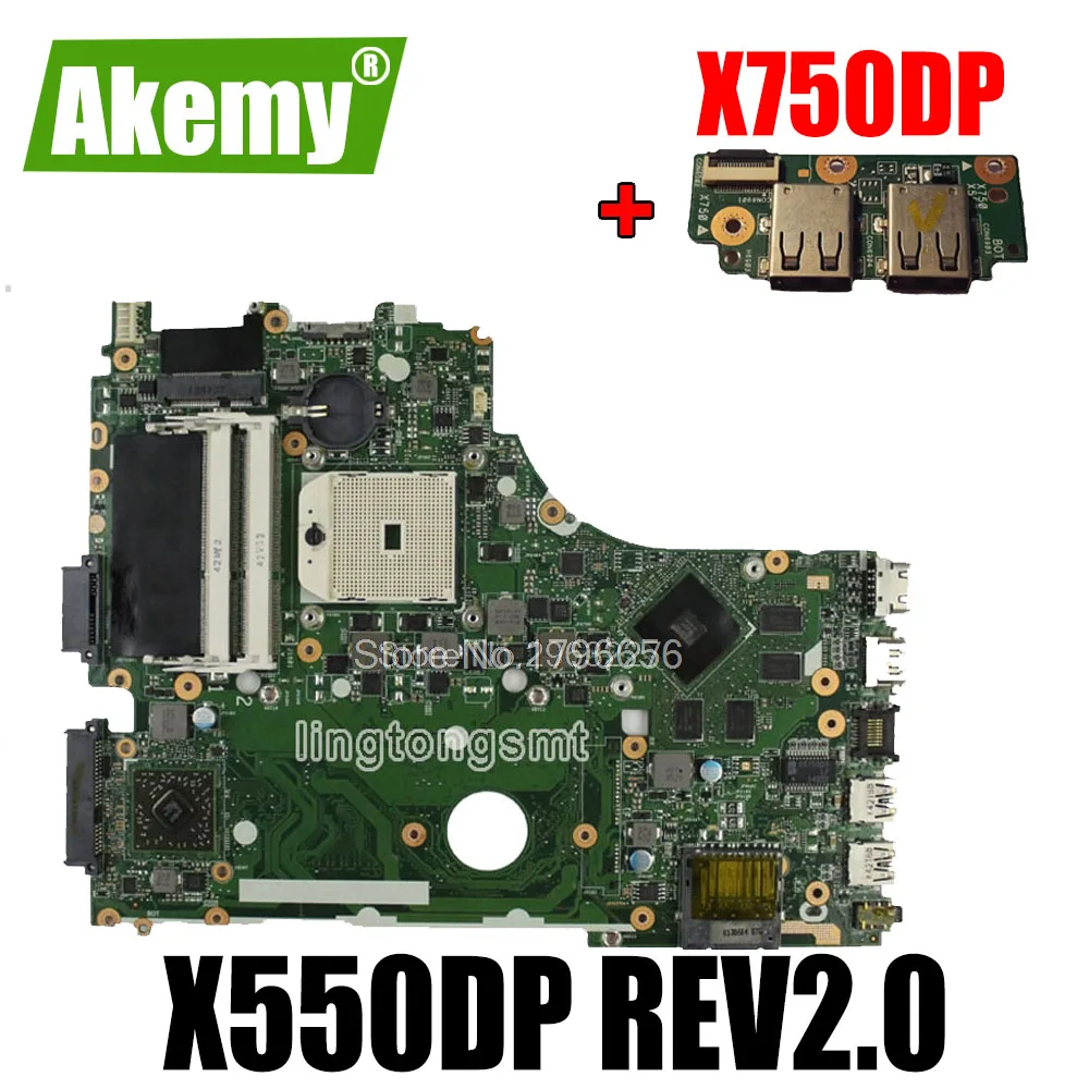 Отправка платы + X750DP материнская плата для For Asus K550D X550D K550DP X550DP ноутбука rev2.0