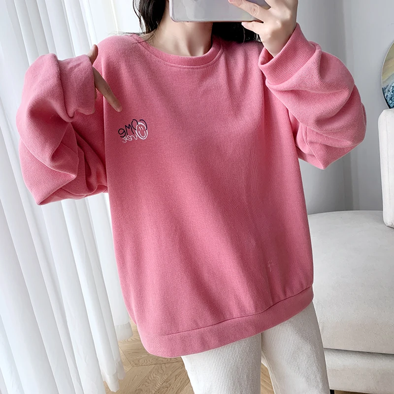 

Ladies Loose Hoodless Long-Sleeved Sweater Hoodie