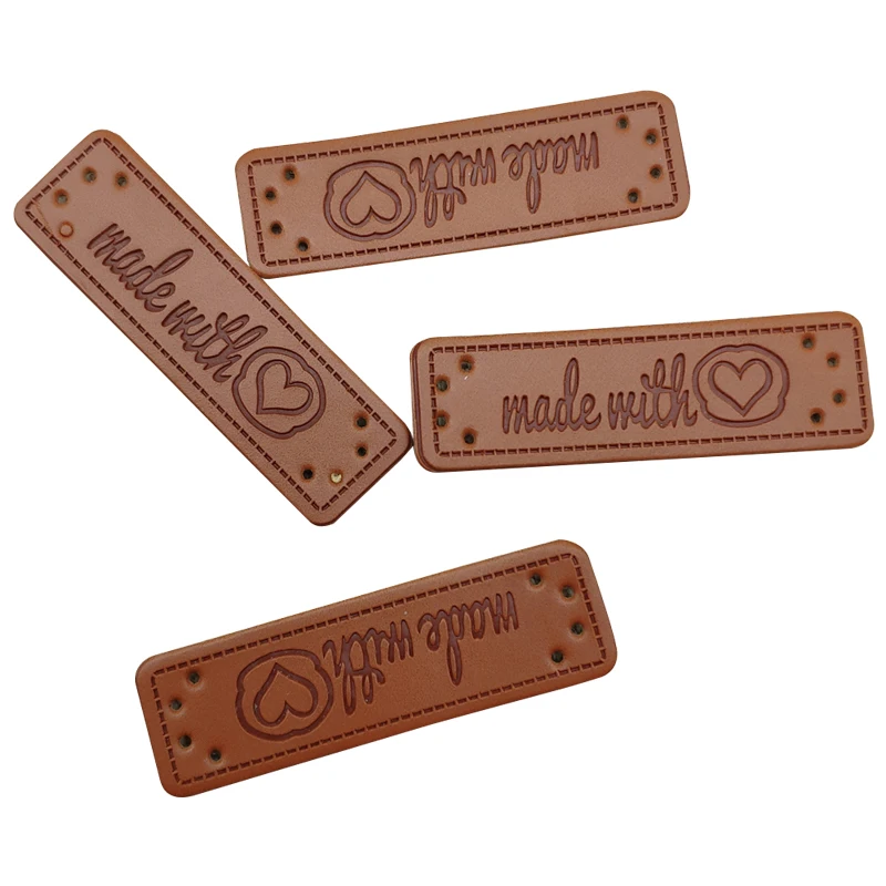 

Hand Made With Love Labels For Clothing Sewing Made With Heart Tags For Clothes Gift Handmade Leather Label For Handwork