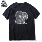 Мужская Уличная футболка COOLMIND, Повседневная Свободная футболка с круглым вырезом и принтом головы, 100% хлопок