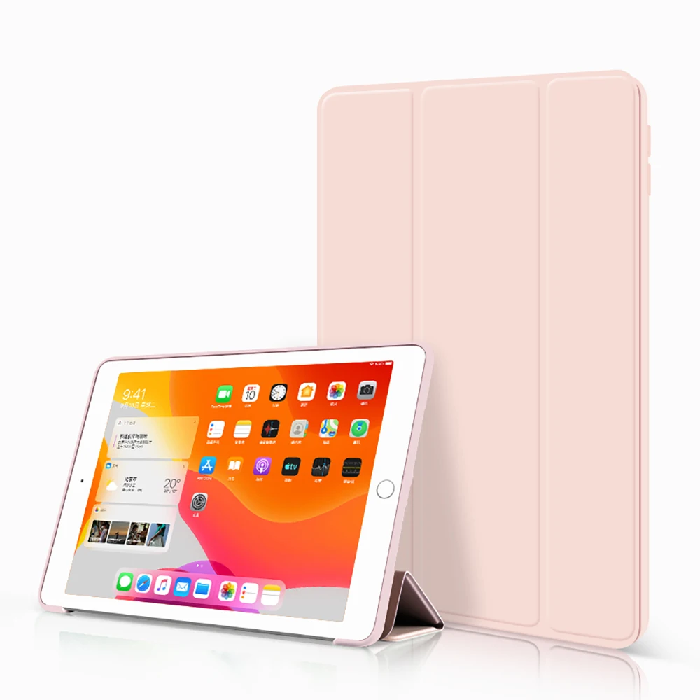 7-го поколения, трехслойный смарт-чехол, funda для iPad, 10,2 дюймов, Автоматический Режим сна/пробуждения, светильник, весовая подставка, силиконовый чехол, A2200, A2198, A2197