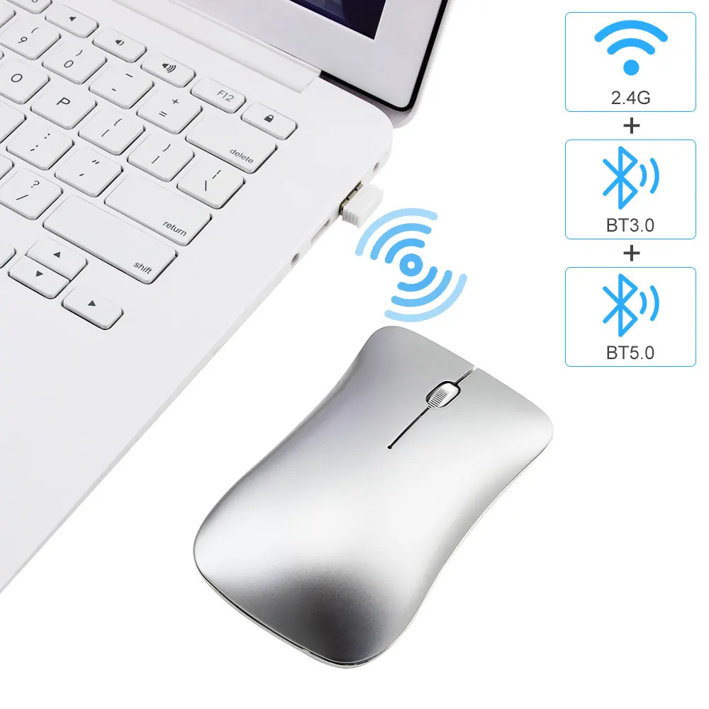 Bluetooth беспроводная Бесшумная оптическая мышь перезаряжаемая эргономичная USB