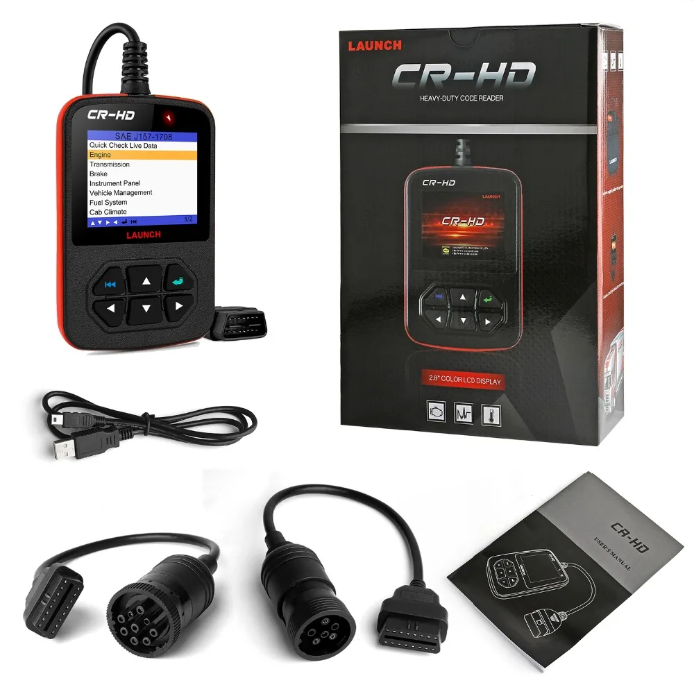 LAUNCH Creader CR HD OBD2 сканер сверхмощный Автомобильный 100% Оригинальный Launch X431