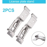 2pcs car license plate frame holder trailer number plate clips spring loaded stainless steel bracket for truck