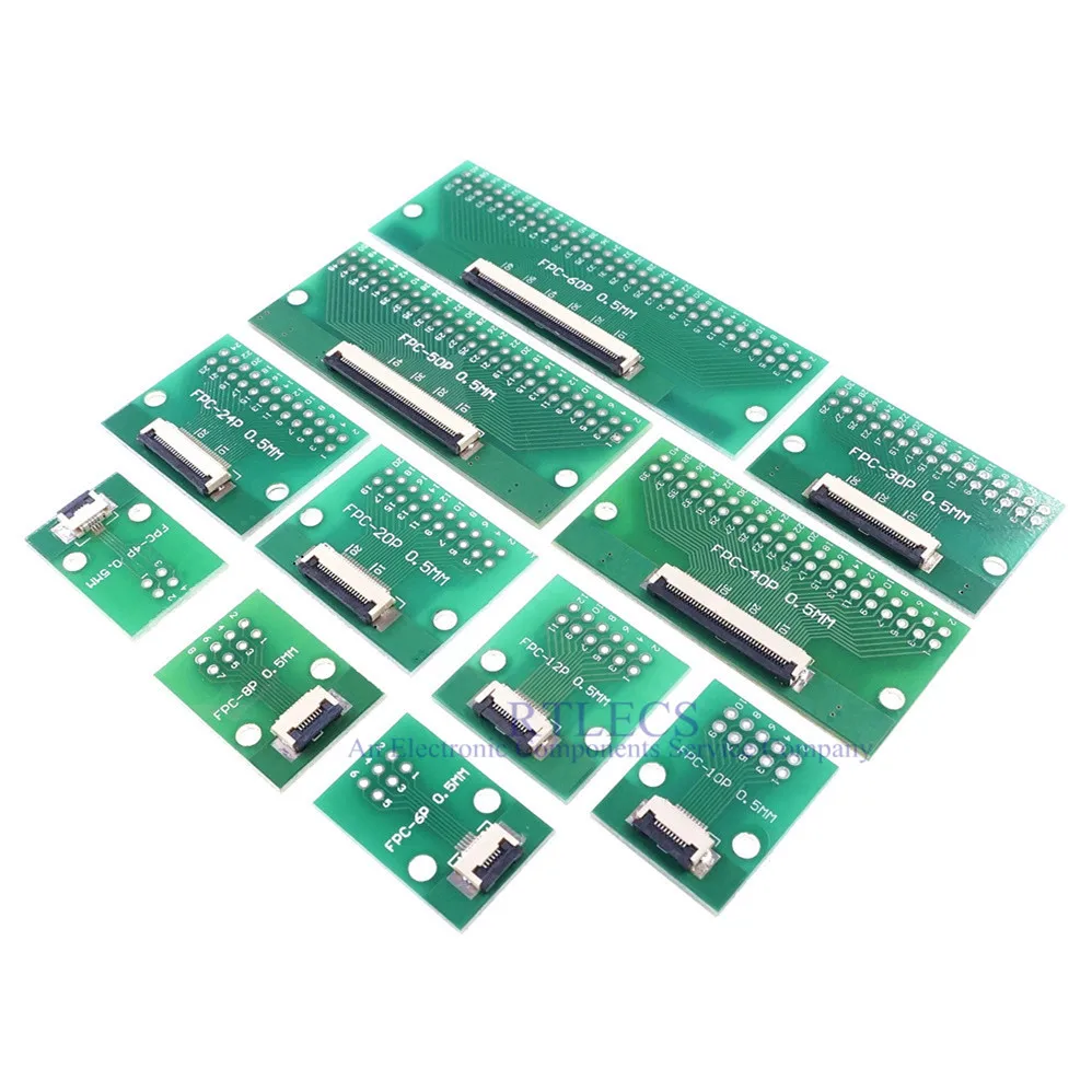 1 шт. FPC FFC кабель 4 6 8 10 12 14 15 20 30 40 50 60 контактов 0 5 мм разъем SMT адаптер для штекера 2 54