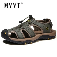 outdoor mens sandals breathable summer men shoes leather sandalias beach sandals waterproof sole casual footwear