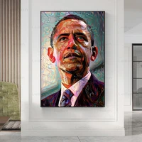 u s president obama portrait canvas painting art posters and prints modern popular modular pictures home decor bedroom murals