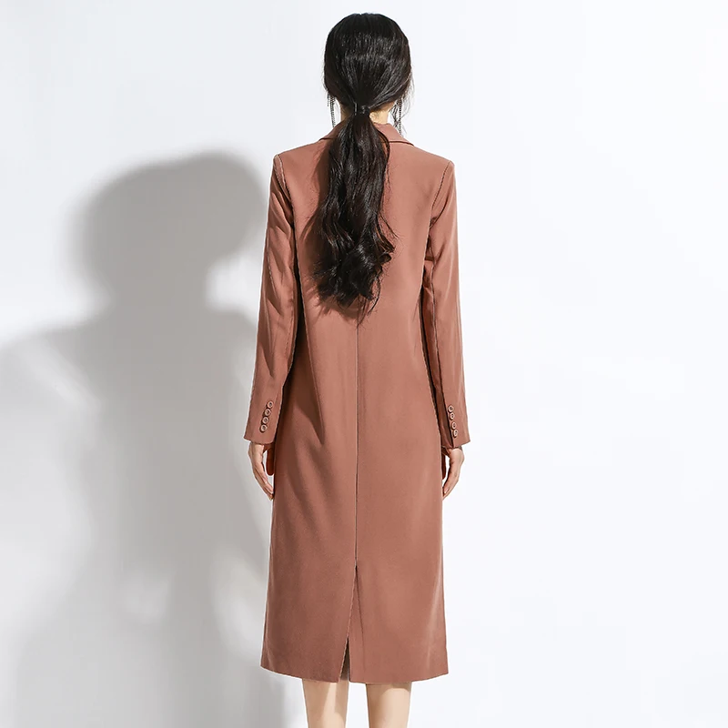 Женский костюм с длинным рукавом Max Spri двубортный облегающий пиджак v образным