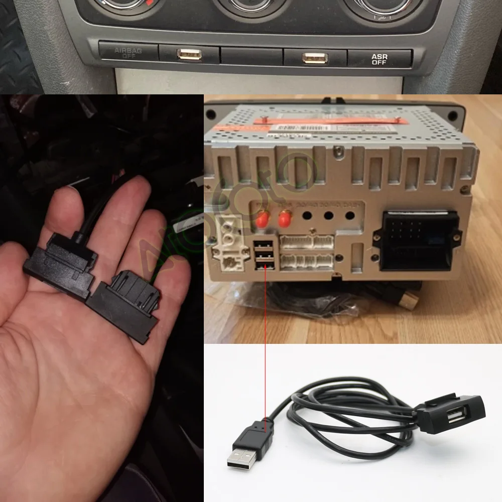RCD510 RNS315 CD переключатель USB Интерфейс Кабель адаптер для Skoda Octavia кнопки разъема