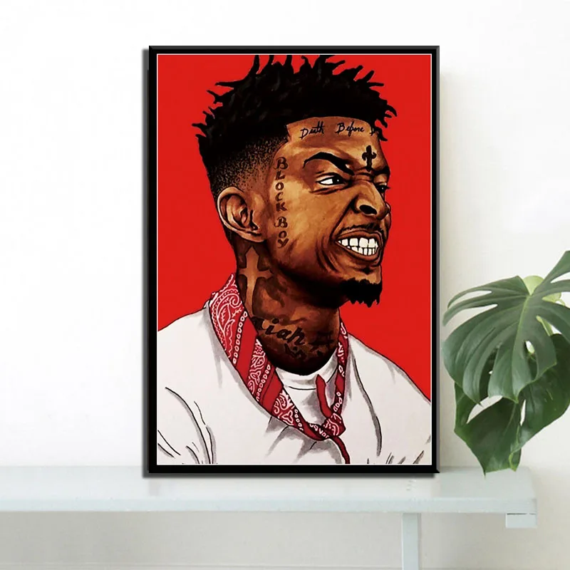 Картина на холсте 21 Savage Issa Rap Music Singer Pop Star Постер в стиле хип хоп художественные