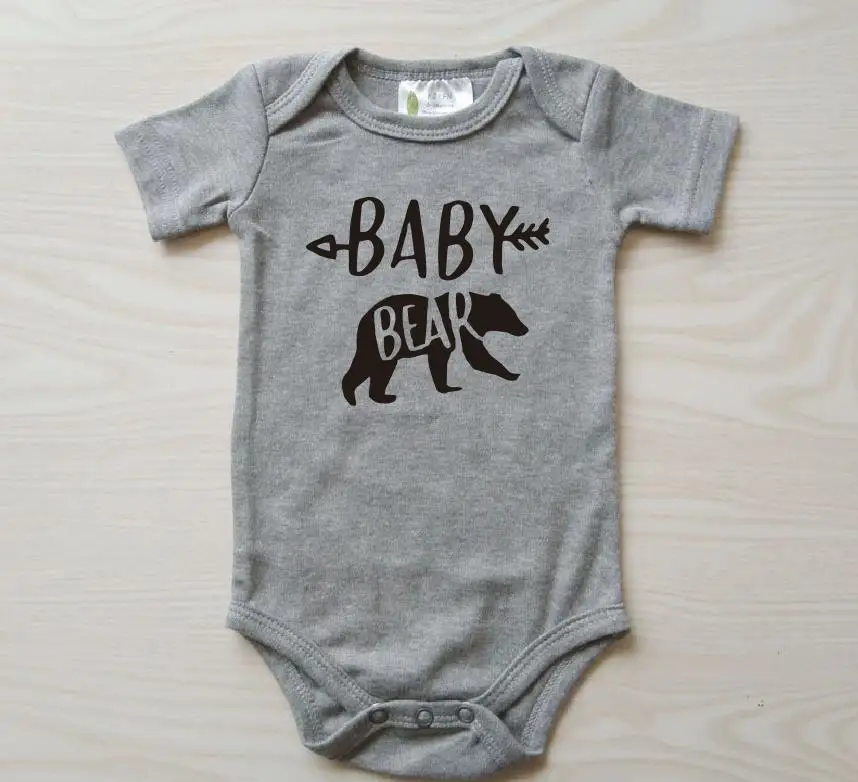 gray t BABY BABY Одинаковые футболки для всей семьи с изображением медведя, мамы, медведя, папы, медведя, футболки, повседневные футболки с короткими рукавами для маленьких девочек, хлопковые футболки, Прямая поставка - Цвет: gray t BABY BABY