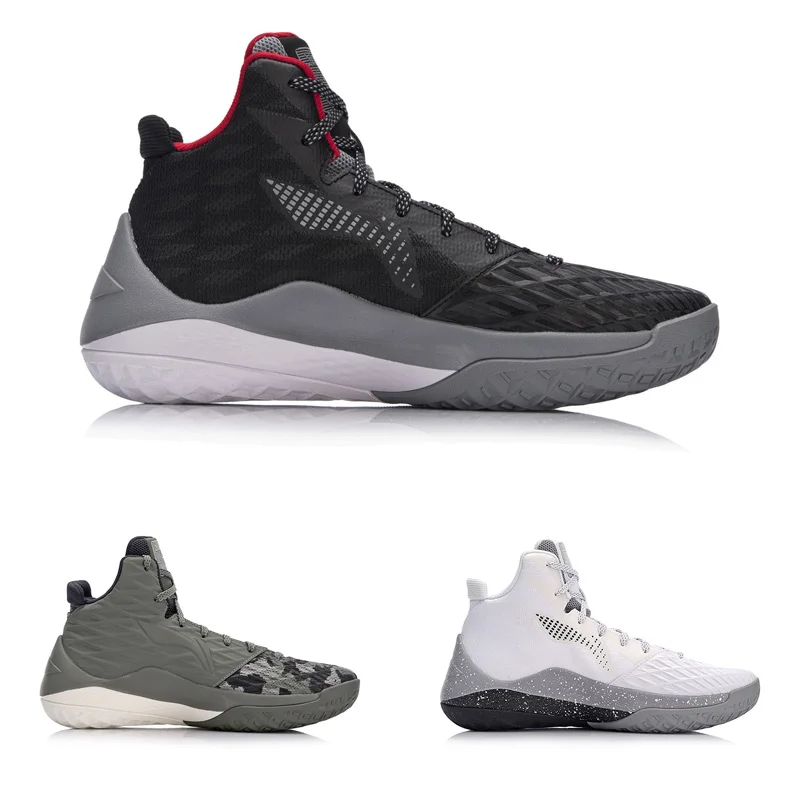 Li-Ning мужские кроссовки, кроссовки для баскетбола с подкладкой из тучного полиуретана, спортивные кроссовки из монопряжи ABAN019 XYL138