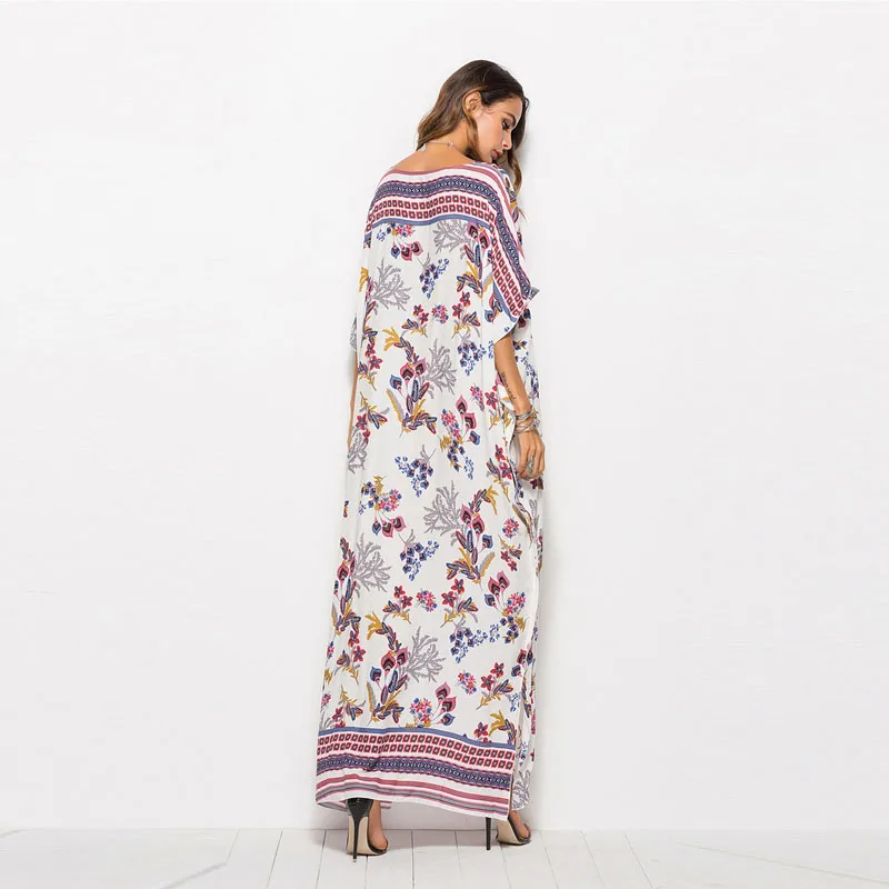 Женское пляжное платье-макси CINESSD повседневное Свободное платье с цветочным